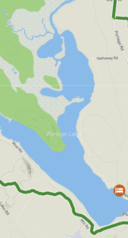Portage Lakeside Cabins Map Area
